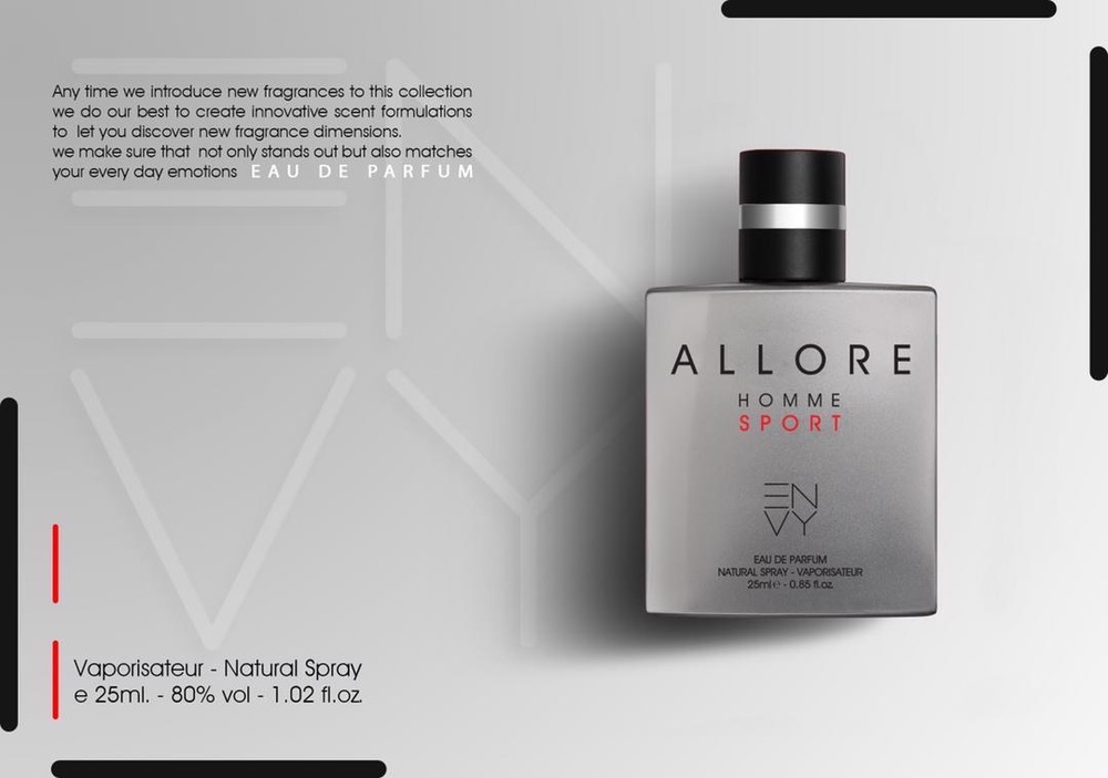 ادوپرفیوم مردانه / زنانه ENVY مدل ALLORE HOMME حجم ۲۵ میل ( طرح مارک )