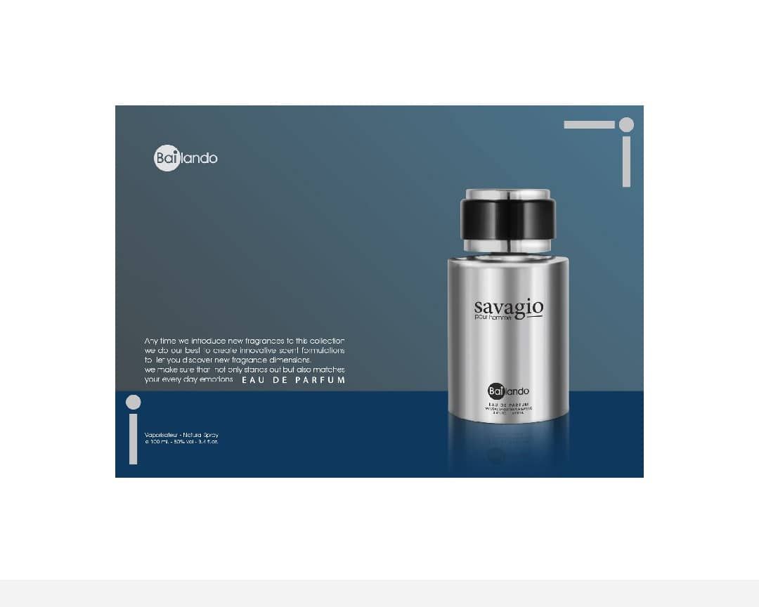 ادوپرفیوم مردانه بایلندو مدل savagio حجم ۱۰۰ میلی لیتر
