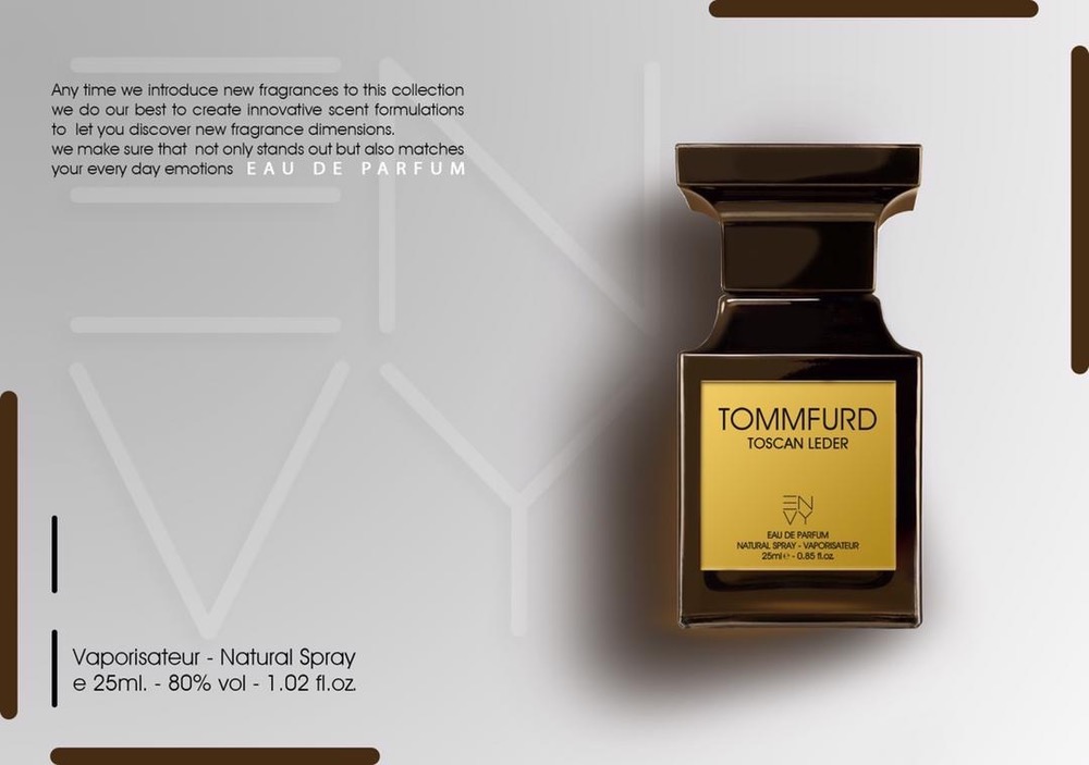 ادوپرفیوم مردانه / زنانه ENVY مدل TOMMFURD TOSCAN LEDER حجم ۲۵ میل ( طرح مارک )