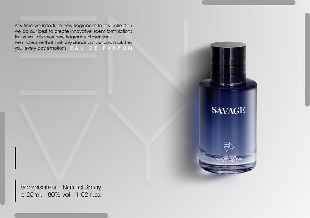 ادوپرفیوم مردانه ENVY مدل SAVAGE حجم ۲۵ میل  ( طرح مارک )