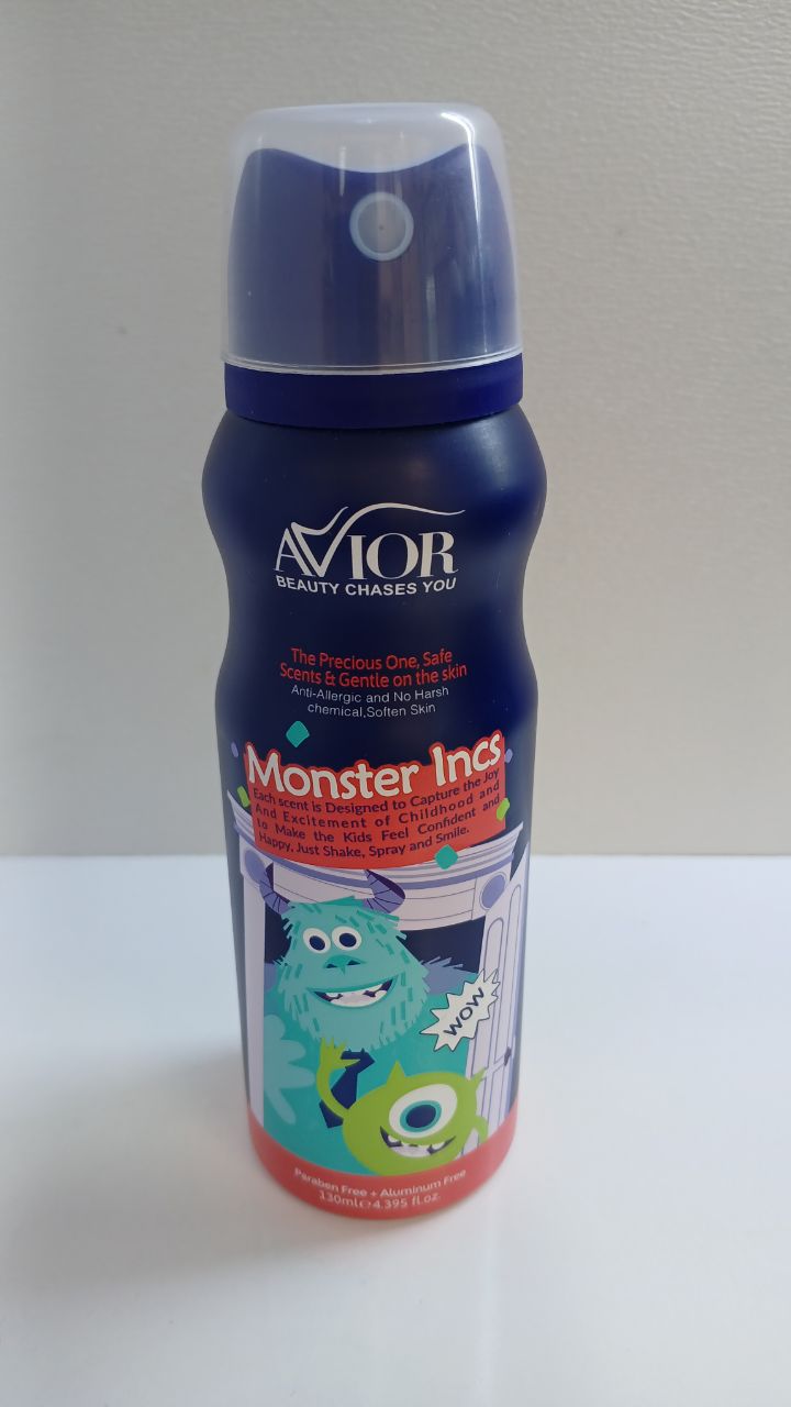 اسپری بدن کودک اویور مدل Monster Incs حجم ۱۳۰ میلی لیتر