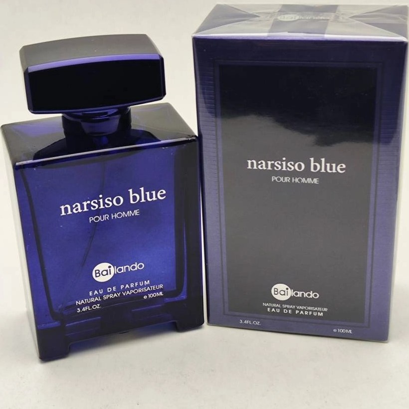 ادوپرفیوم مردانه بایلندو مدل narsiso blue حجم ۱۰۰ میلی لیتر