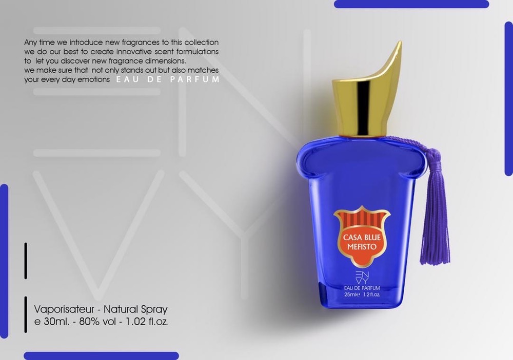 ادوپرفیوم مردانه ENVY مدل CASA BLUE MEFISTO حجم ۲۵ میل ( طرح مارک )