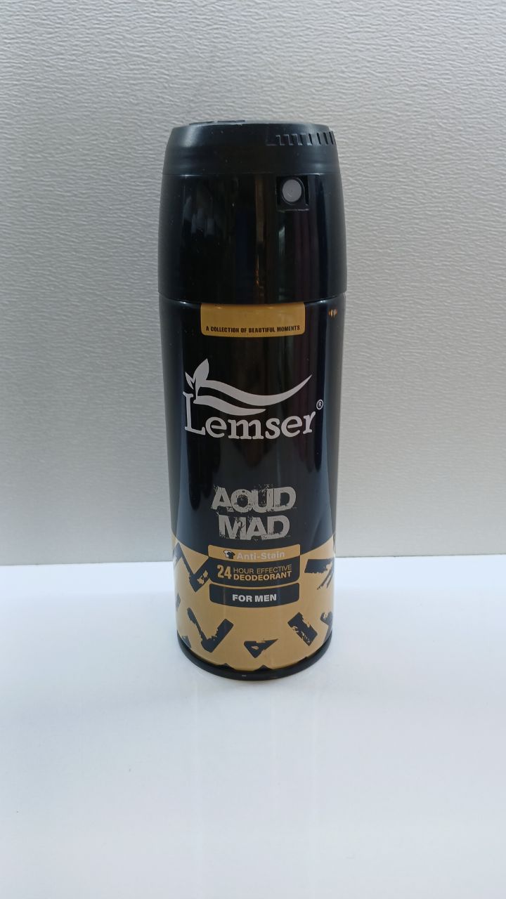 اسپری خوشبو کننده بدن مردانه لمسر مدل AOUD MAD  حجم ۱۵۰ میلی لیتر